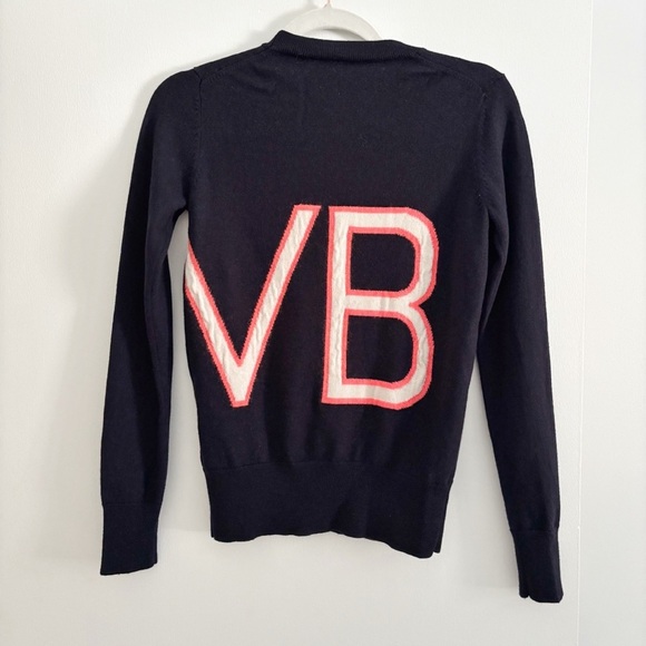 Victoria Victoria Beckham Navy Wool Logo Sweater Size S - Picture 7 of 9